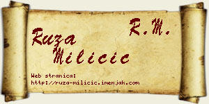 Ruža Miličić vizit kartica